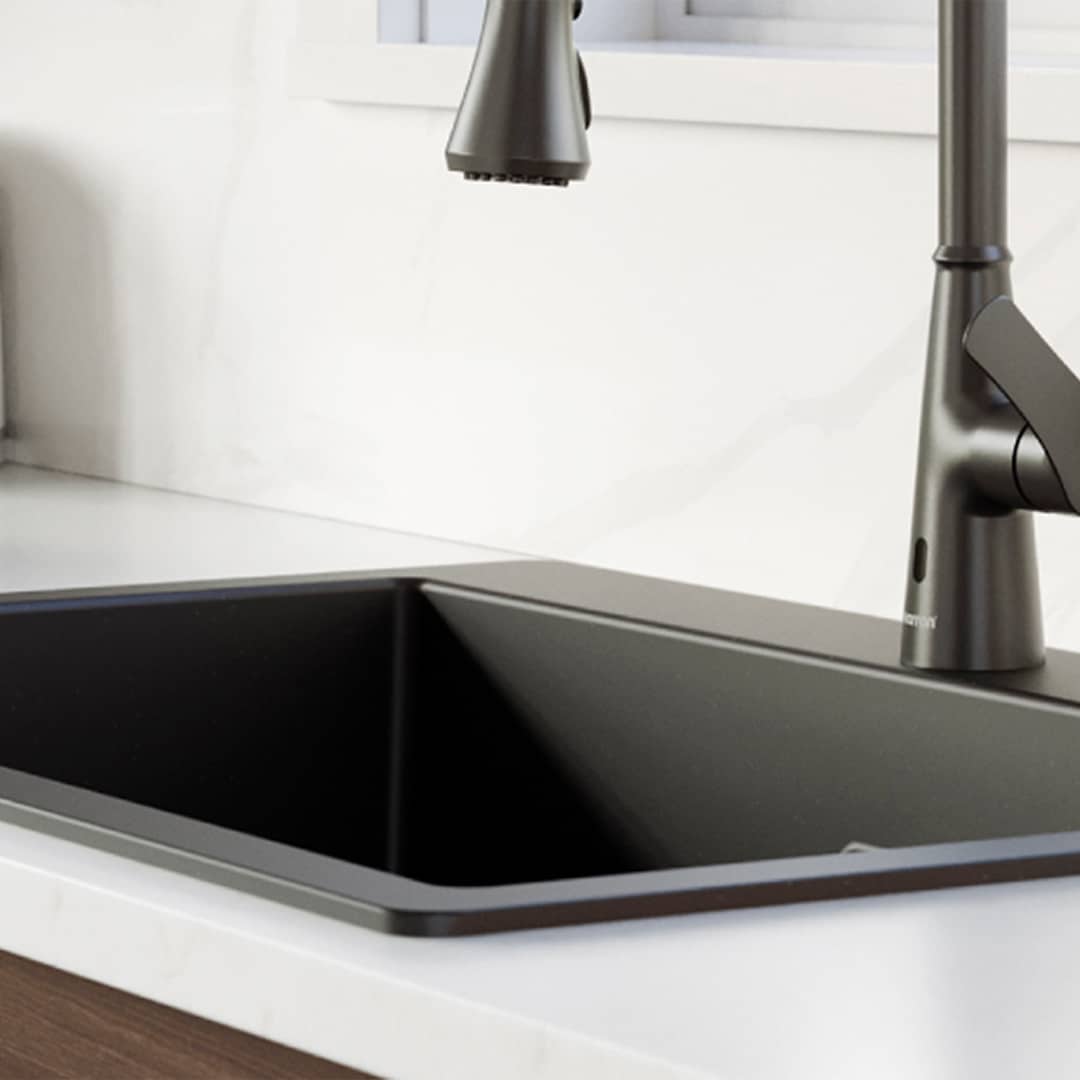 black quartz kitchen sink