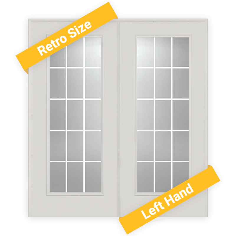 illustration of retro size steel patio doors