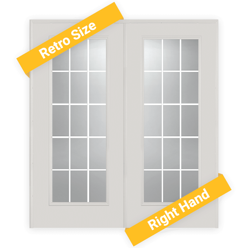 illustration of retro size steel patio doors