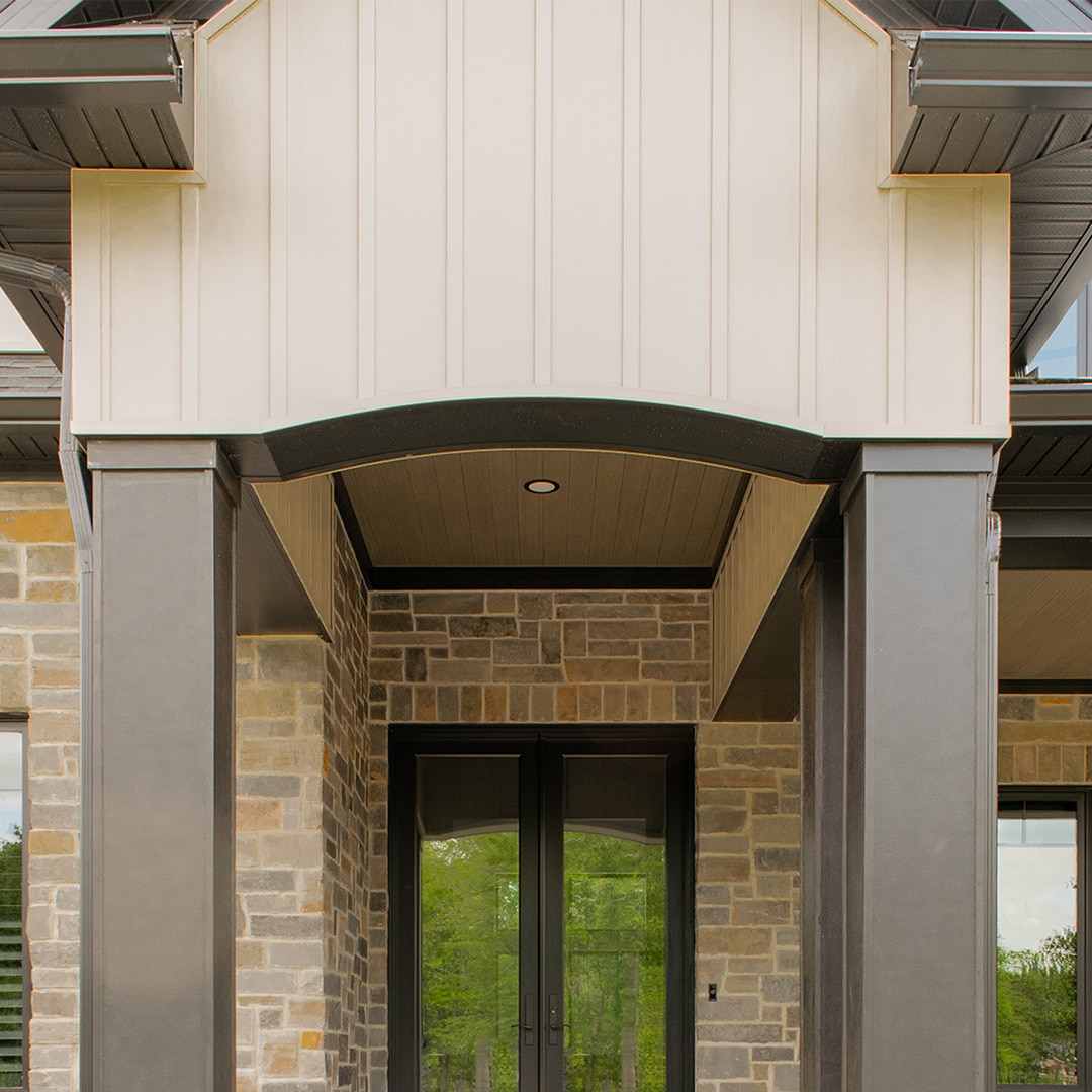 close up of board and batten siding