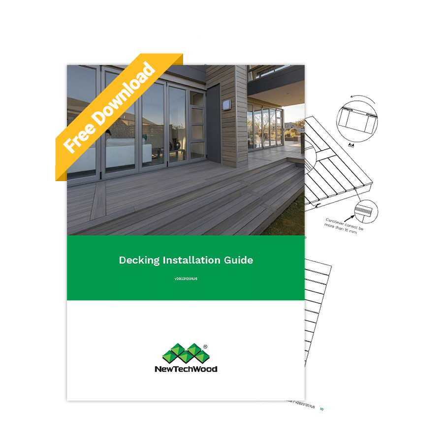 mockup of newtechwood ultrashield composite decking installation guide