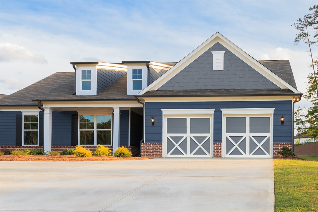 carriage house garage doors on new home