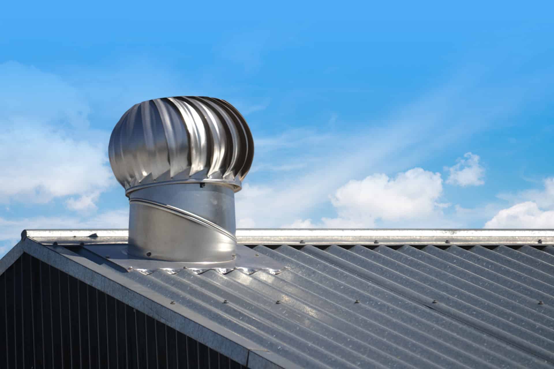 residential turbine vent on metal roof