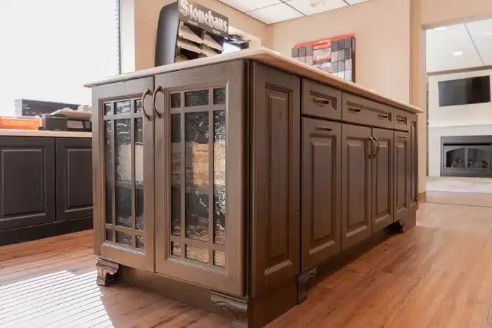 large kitchen island with cabinet storage