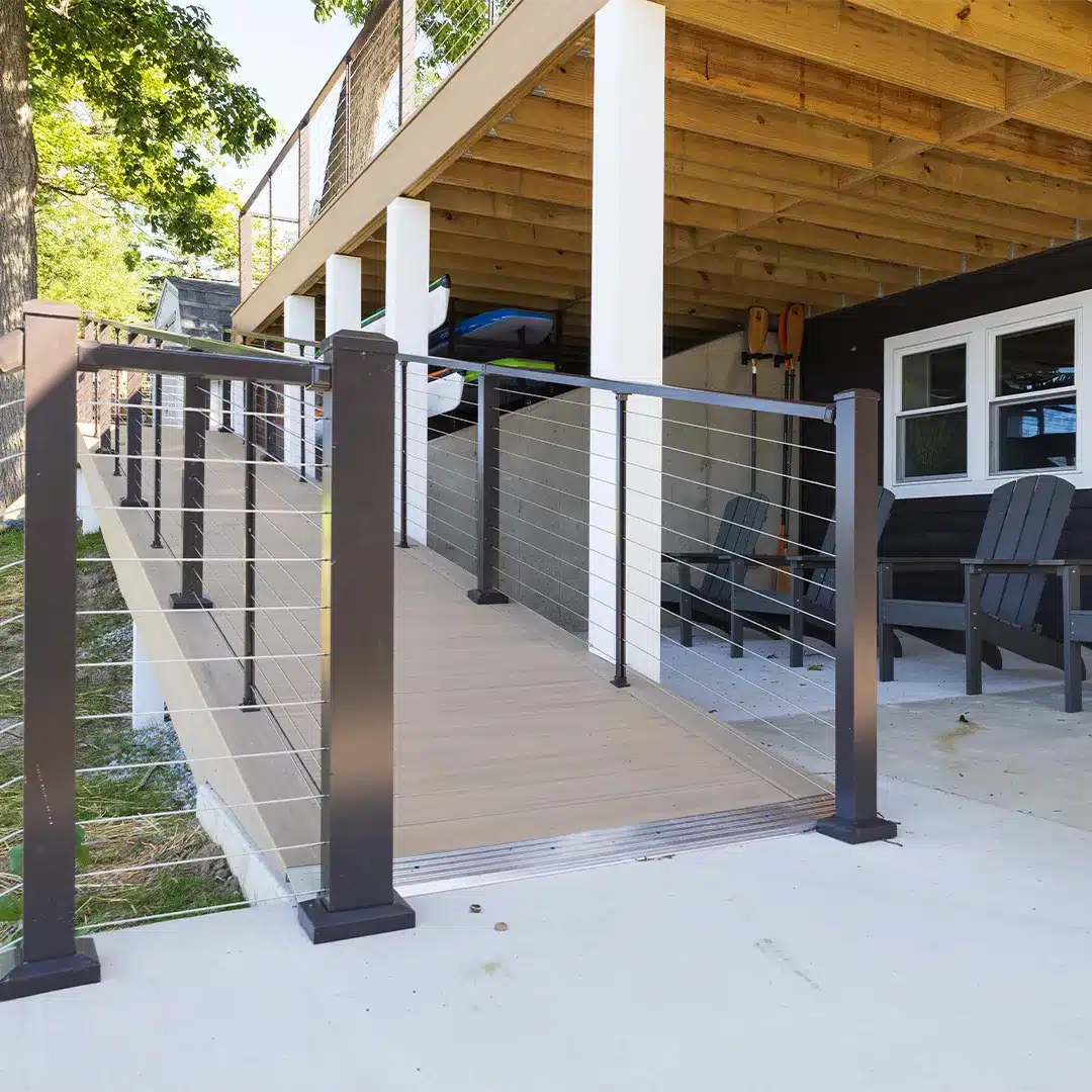 entrance to ramp for backyard deck