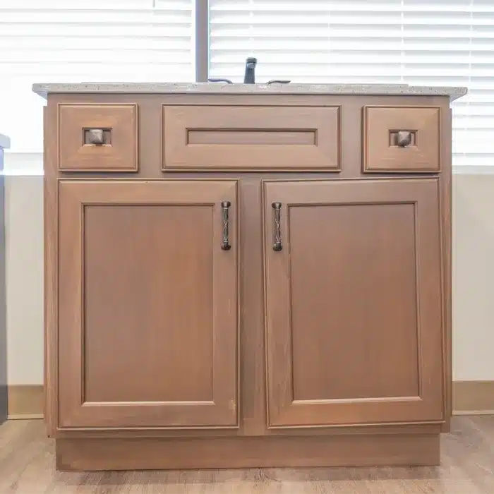 vanity combo cabinet with two drawers and two doors