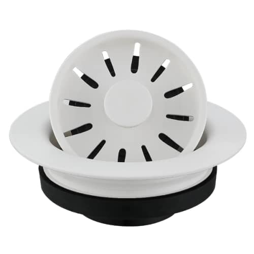 white drain flange for kitchen sink