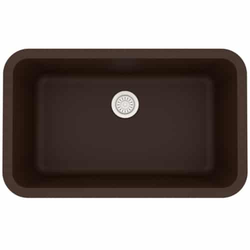 brown single rectangular sink bowl