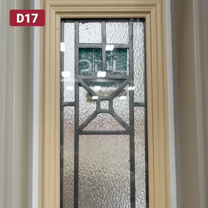 decorative wrought iron in door glass