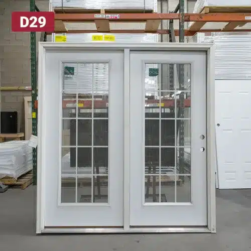 steel patio door with full glass