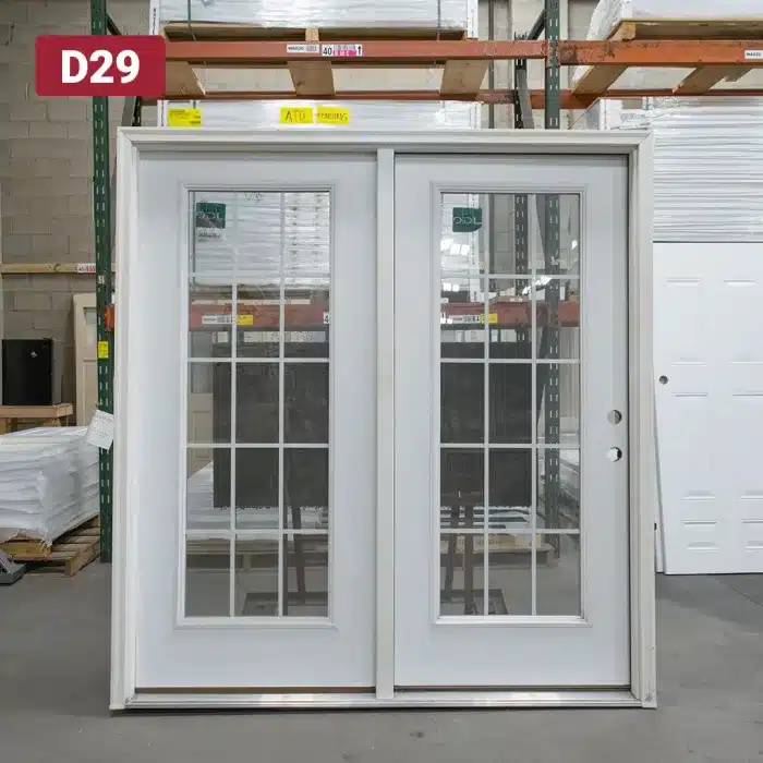 steel patio door with full glass