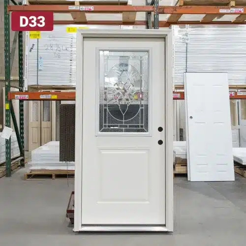 fiberglass entry door with decorative glass