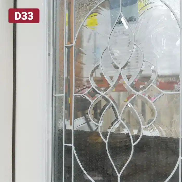 decorative privacy glass on an entry door