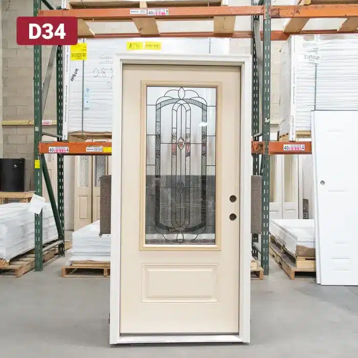 fiberglass entry door with decorative glass