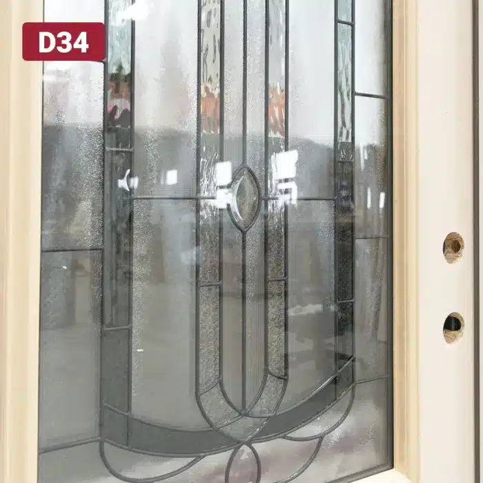 decorative privacy glass in entry door window