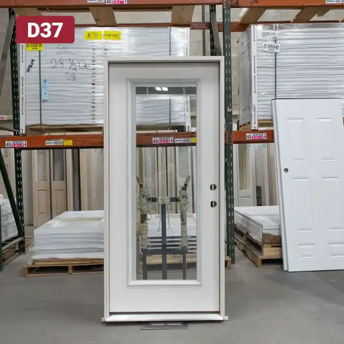 fiberglass entry door with full glass window