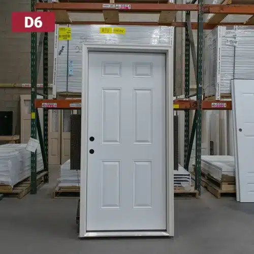 steel entry door with 6 panel slab design