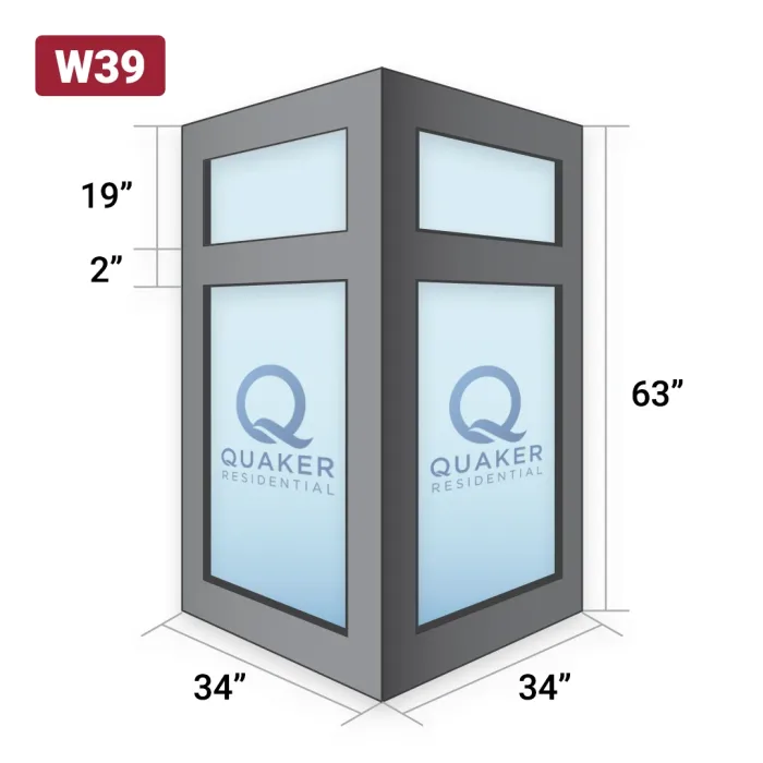 illustration of fiberglass corner window